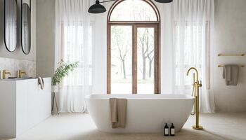 7314579 Freestanding Bath Mixer Miljoe Brushed Brass